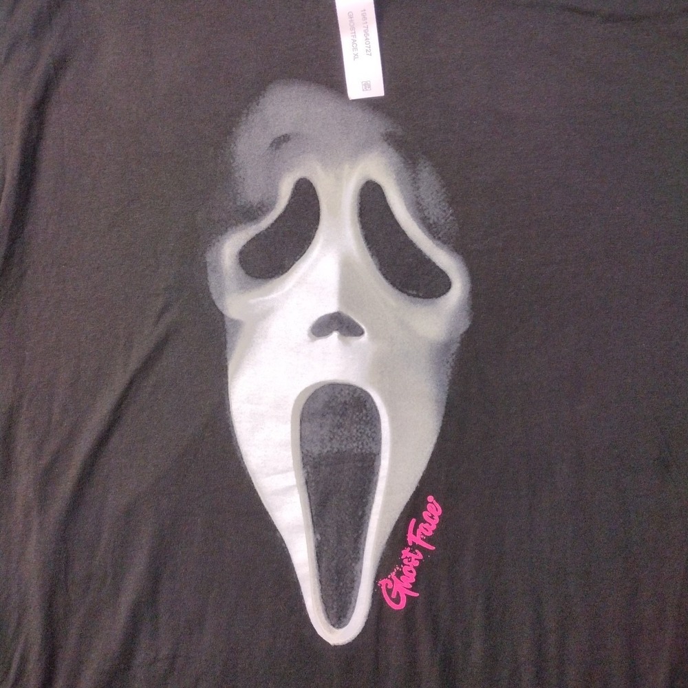 NEW Ghost Face T Shirt Men's Size XL The ICON of Halloween Black Tee Scream Face - Picture 3 of 13